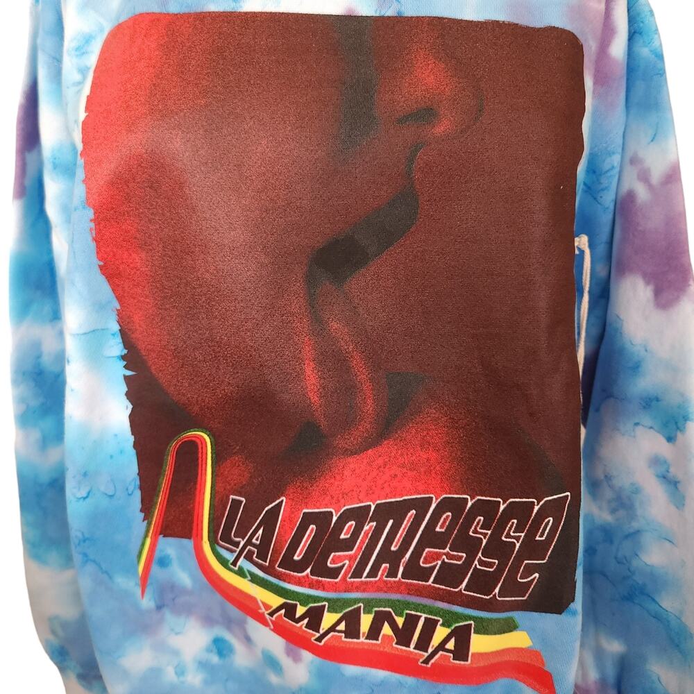 LA DETRESSE Mania Obsessive pullover tie dye sweatshirt blue purple Size M NEW - Picture 3 of 6